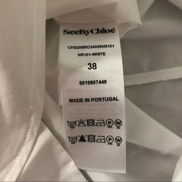 See by Chloe ruffle sleeve shift dress white - size 38 (US 6) - Picture 12 of 14